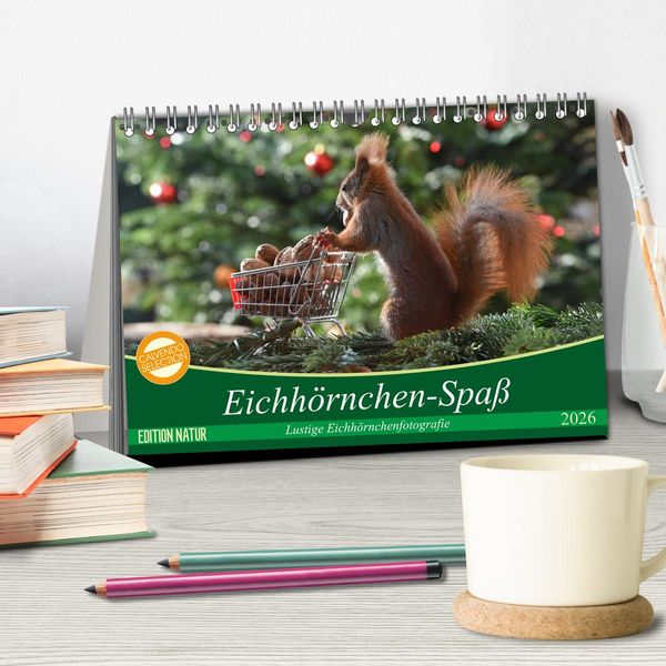 Produktbild: Eichh&ouml;rnchen-Spa&szlig; (Tischkalender 2026 DIN A5 quer), CALVENDO Monatskalender