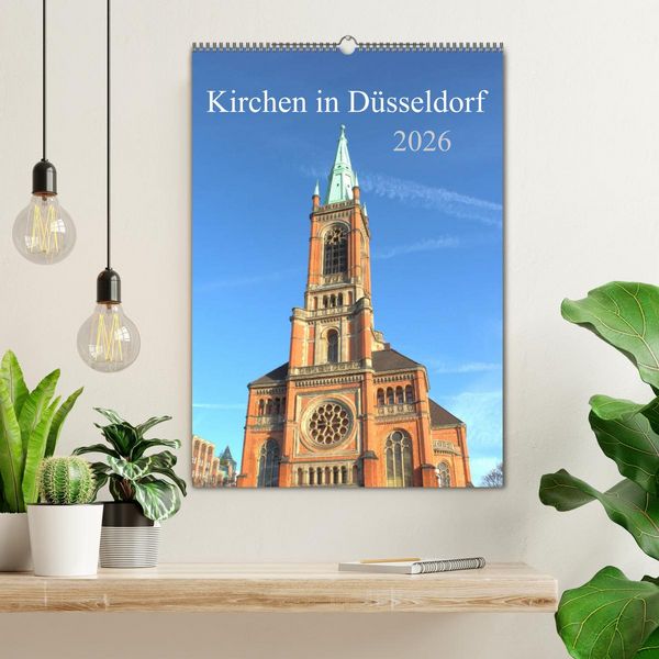 Produktbild: Kirchen in D&uuml;sseldorf (Wandkalender 2026 DIN A2 hoch), CALVENDO Monatskalender