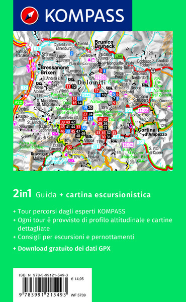 Produktbild: KOMPASS guida escursionistica Val Badia, Eccezionali Dolomiti, 50 itinerari