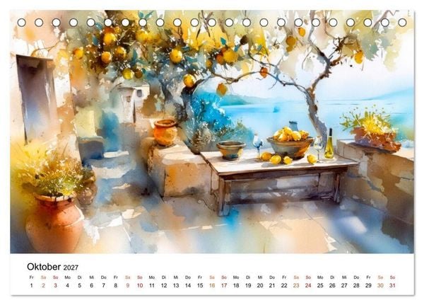 Produktbild: Mediterraner Glanz (Tischkalender 2027 DIN A5 quer), CALVENDO Monatskalender