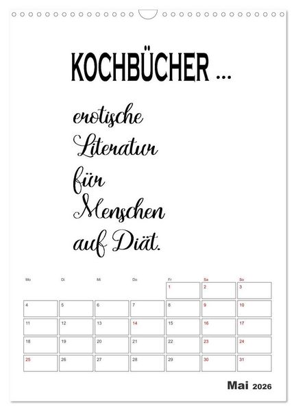 Produktbild: Spr&uuml;che f&uuml;r die K&uuml;che. Mit Jahresplaner (Wandkalender 2026 DIN A3 hoch), CALVENDO Monatskalender
