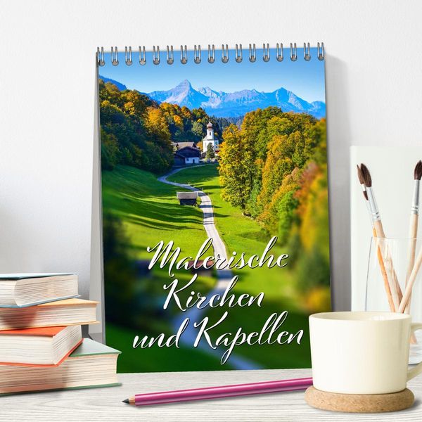 Produktbild: Malerische Kirchen und Kapellen (Tischkalender 2026 DIN A5 hoch), CALVENDO Monatskalender