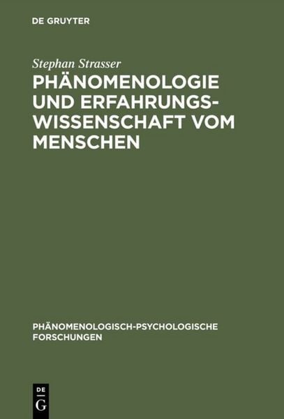 Produktbild: Ph&auml;nomenologie und Erfahrungswissenschaft vom Menschen