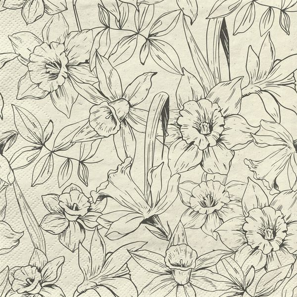 Produktbild: Serv. modern daffodils 33x33cm
