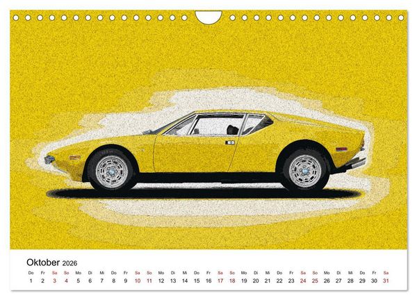 Produktbild: Car Art Edition Sportwagenlegenden (Wandkalender 2026 DIN A4 quer), CALVENDO Monatskalender