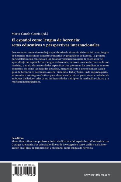 Produktbild: El espa&ntilde;ol como lengua de herencia: retos educativos y perspectivas internacionales