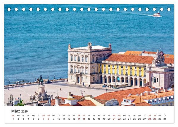 Produktbild: Lissabon und seine Wahrzeichen - Zwischen Tradition und Moderne (Tischkalender 2026 DIN A5 quer), CALVENDO Monatskalender