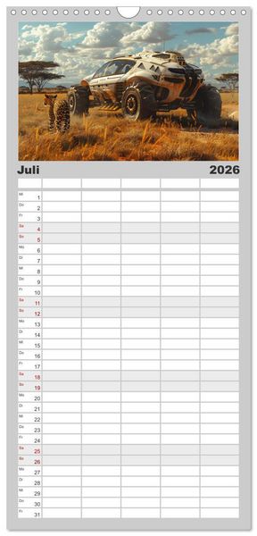 Produktbild: Familienplaner 2026 - Future Rides mit 5 Spalten (Wandkalender, 21 x 45 cm) CALVENDO