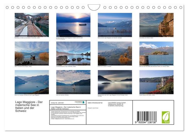 Produktbild: Lago Maggiore - Der malerische See in Italien und der Schweiz (Wandkalender 2027 DIN A4 quer), CALVENDO Monatskalender