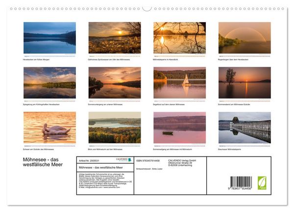 Produktbild: M&ouml;hnesee - das westf&auml;lische Meer (Wandkalender 2026 DIN A2 quer), CALVENDO Monatskalender