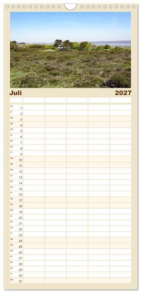 Produktbild: Familienplaner 2027 - Vielf&auml;ltiges Sylt - Mehr als Strand mit 5 Spalten (Wandkalender, 21 x 45 cm) CALVENDO