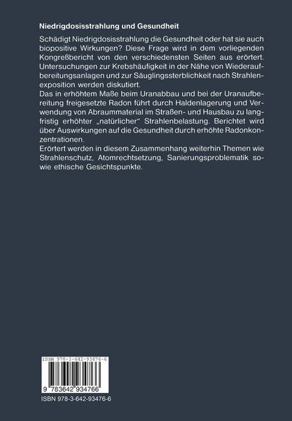 Produktbild: Niedrigdosisstrahlung und Gesundheit