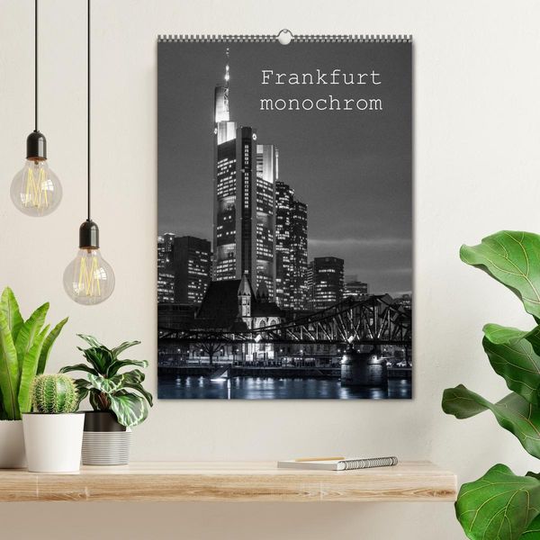 Produktbild: Frankfurt monochrom (Wandkalender 2026 DIN A2 hoch), CALVENDO Monatskalender