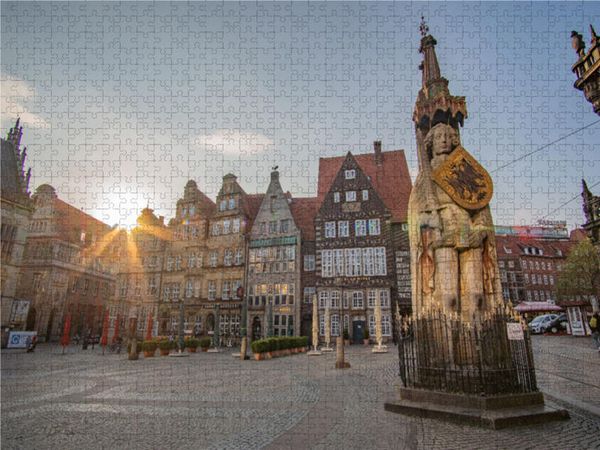 CALVENDO Puzzle Ehrwürdige Innenstadt im Abendlicht 1000 Teile Puzzle quer | 1000 Teile Lege-Größe 64 × 48 cm Foto-Puzzle für glückliche Stunden