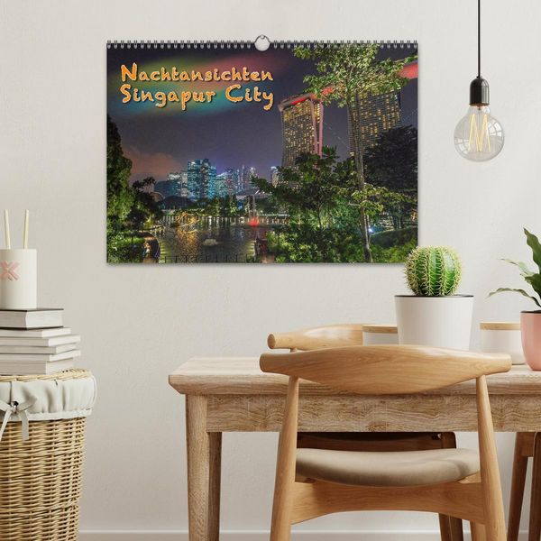 Produktbild: Nachtansichten Singapur City (Wandkalender 2026 DIN A3 quer), CALVENDO Monatskalender