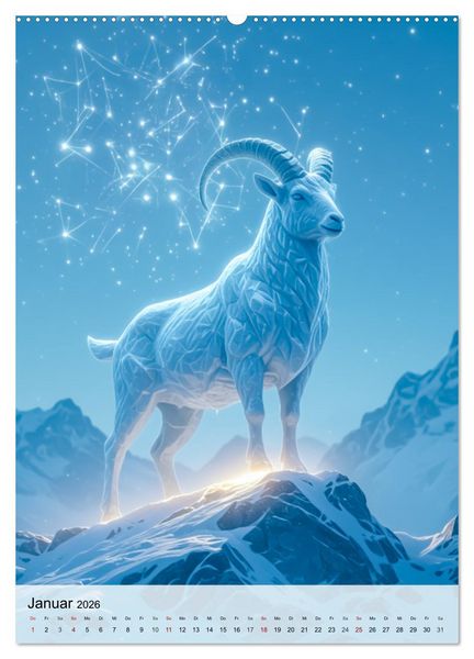 Produktbild: Der Mythos der Sternenzeichen - Sternenwesen des Zodiaks (Wandkalender 2026 DIN A2 hoch), CALVENDO Monatskalender