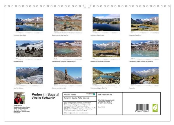 Produktbild: Perlen im Saastal Wallis Schweiz (Wandkalender 2026 DIN A3 quer), CALVENDO Monatskalender