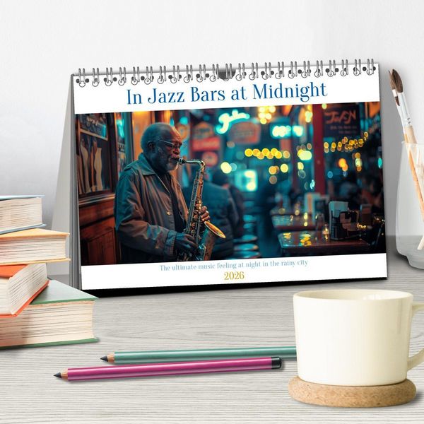 Produktbild: In Jazz Bars at Midnight (Desk Calendar 2026 DIN A5 landscape), CALVENDO 12 Month DeskCalendar