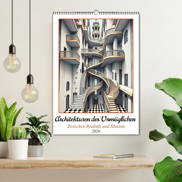 Produktbild: Architekturen des Unm&ouml;glichen - Zwischen Realit&auml;t und Illusion (Wandkalender 2026 DIN A2 hoch), CALVENDO Monatskalender