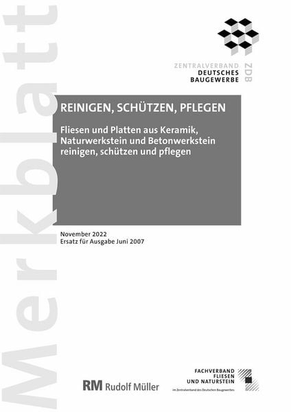 Produktbild: Merkblatt Reinigen, Sch&uuml;tzen Pflegen (PDF) 2022-11