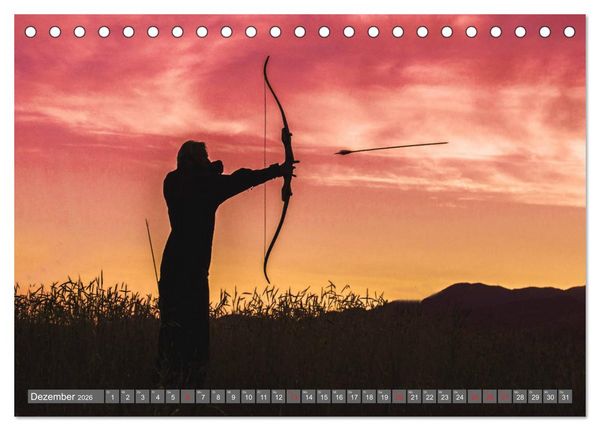 Produktbild: Bogenschie&szlig;en. Sport - Spa&szlig; - Spannung (Tischkalender 2026 DIN A5 quer), CALVENDO Monatskalender