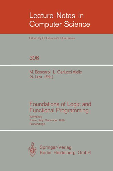 Produktbild: Foundations of Logic and Functional Programming