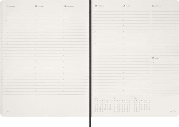 Produktbild: Moleskine 15 Monate Essential Wochenkalender 2026/2027, 1 Wo = 2 Seiten, vertikal, XXL, weicher Einband, Schwarz