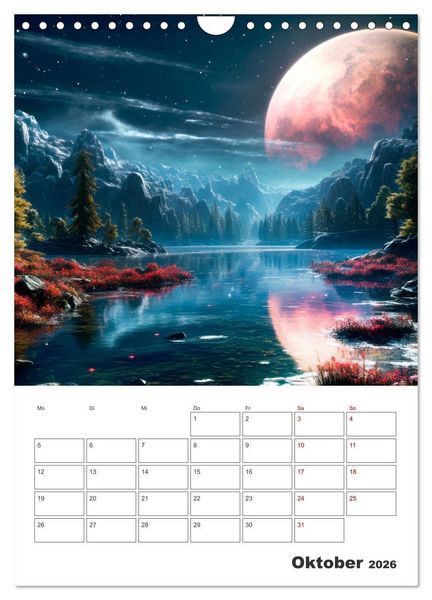 Produktbild: FERNE WELTEN Cooler Terminplaner (Wandkalender 2026 DIN A4 hoch), CALVENDO Monatskalender