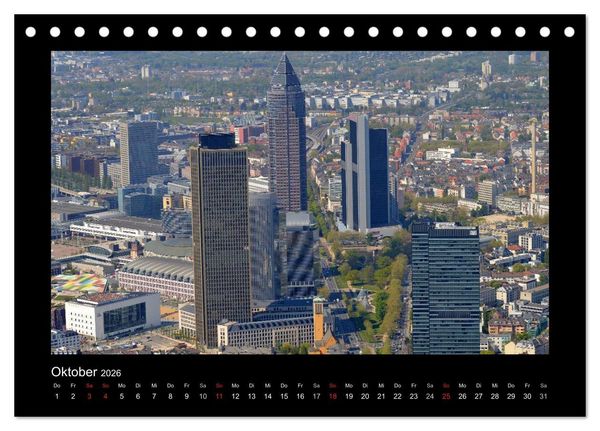 Produktbild: &uuml;ber den D&auml;chern von FRANKFURT (Tischkalender 2026 DIN A5 quer), CALVENDO Monatskalender