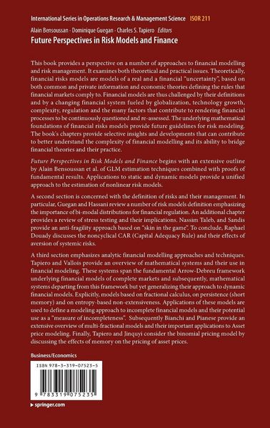 Produktbild: Future Perspectives in Risk Models and Finance
