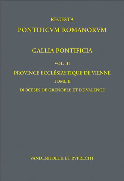 Produktbild: Gallia Pontificia. Vol. III: Province eccl&eacute;siastique de Vienne