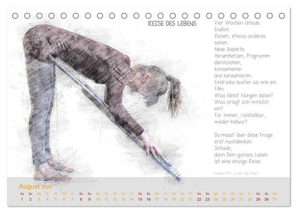 Produktbild: YOGA Inspirationen mit Texten zum Nachdenken (Tischkalender 2026 DIN A5 quer), CALVENDO Monatskalender