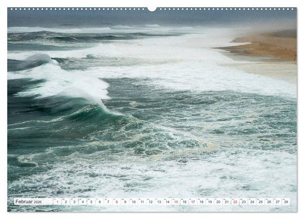 Produktbild: WASSERBERGE - Die Riesenwellen von Nazar&eacute; (hochwertiger Premium Wandkalender 2026 DIN A2 quer), Kunstdruck in Hochglanz