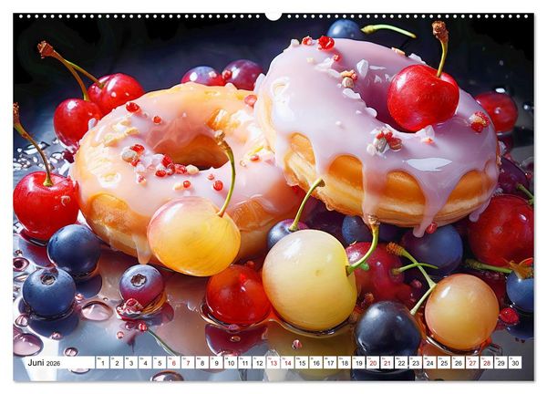 Produktbild: Bunte Donut-Tr&auml;ume - Himmlischer Geschmack aus Krapfenteig (Wandkalender 2026 DIN A2 quer), CALVENDO Monatskalender