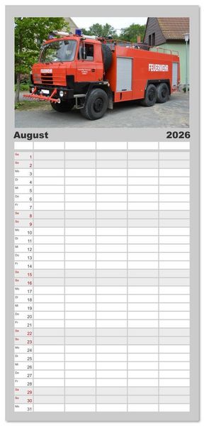 Produktbild: Familienplaner 2026 - DDR Feuerwehr Klassiker mit 5 Spalten (Wandkalender, 21 x 45 cm) CALVENDO