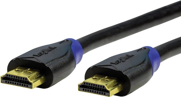 LogiLink HDMI Anschlusskabel HDMI-A Stecker, HDMI-A Stecker 7.50 m Schwarz CH0065 4K UHD, Audio Return Channel, vergolde