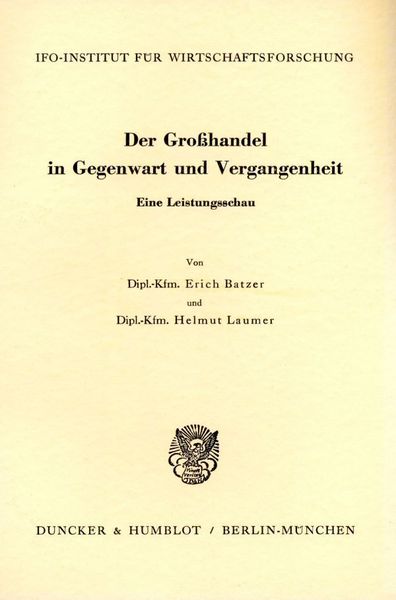 Produktbild: Der Gro&szlig;handel in Gegenwart und Vergangenheit.