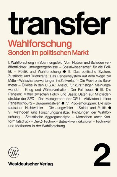 Produktbild: Wahlforschung: Sonden im politischen Markt