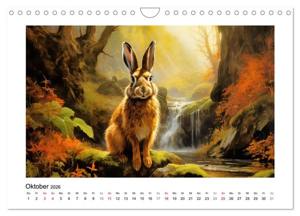 Produktbild: Hasenliebe (Wandkalender 2026 DIN A4 quer), CALVENDO Monatskalender