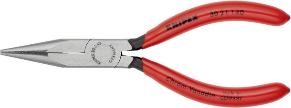 Produktbild: Knipex 30 21 140 Elektronik- u. Feinmechanik Flachrundzange Gerade Chrom-Vanadium Elektrostahl 140 mm