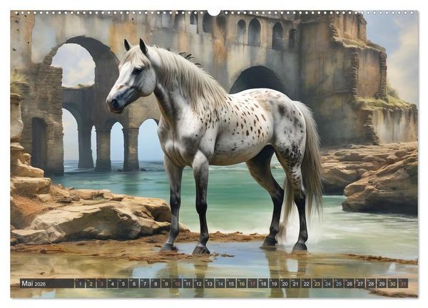 Produktbild: Sch&ouml;ne wilde Mustangs (hochwertiger Premium Wandkalender 2026 DIN A2 quer), Kunstdruck in Hochglanz