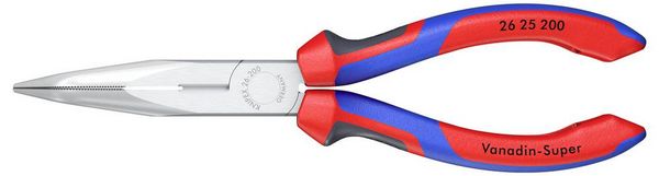 Produktbild: Knipex 26 25 200 Elektronik- u. Feinmechanik Flachrundzange 40&deg; gebogen Vanadium Elektrostahl 200 mm