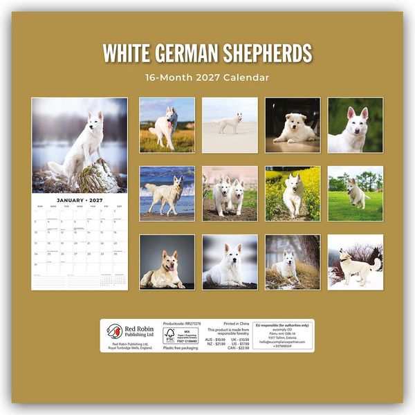 Produktbild: White German Shepherds &ndash; Wei&szlig;er Deutscher Sch&auml;ferhund 2027 &ndash; 16-Monatskalender