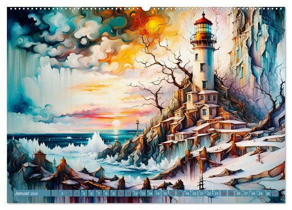 Produktbild: Einsame W&auml;chter Leuchtt&uuml;rme (Wandkalender 2026 DIN A2 quer), CALVENDO Monatskalender