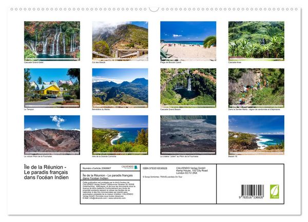 Produktbild: &Icirc;le de la R&eacute;union - Le paradis fran&ccedil;ais dans l'oc&eacute;an Indien (Calendrier mural 2026 DIN A2 vertical) calendrier de bureau