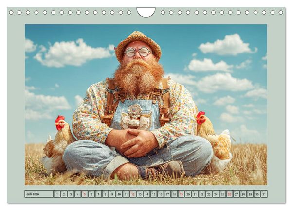 Produktbild: Die H&uuml;hnerhelden. Witz und Charme mit M&auml;nnern, die Eier haben (Wandkalender 2026 DIN A4 quer), CALVENDO Monatskalender