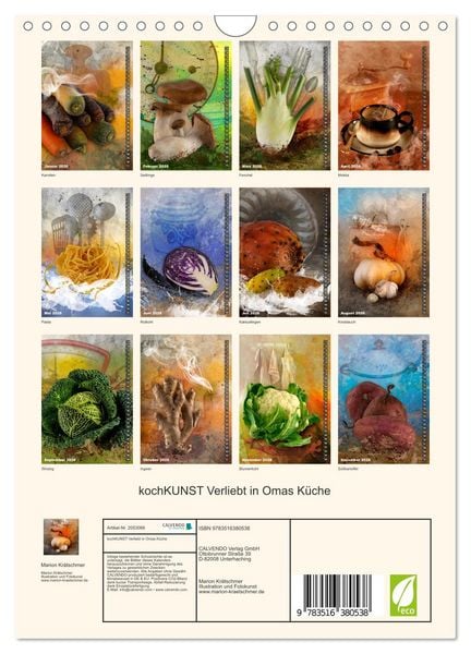 Produktbild: kochKUNST Verliebt in Omas K&uuml;che (Wandkalender 2026 DIN A4 hoch), CALVENDO Monatskalender