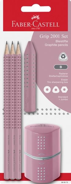 Produktbild: Faber-Castell Bleistiftset Grip 2001 rose shadows BK