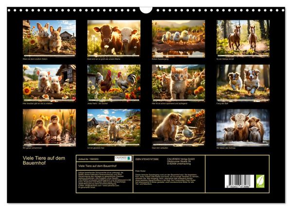 Produktbild: Viele Tiere auf dem Bauernhof (Wandkalender 2026 DIN A3 quer), CALVENDO Monatskalender