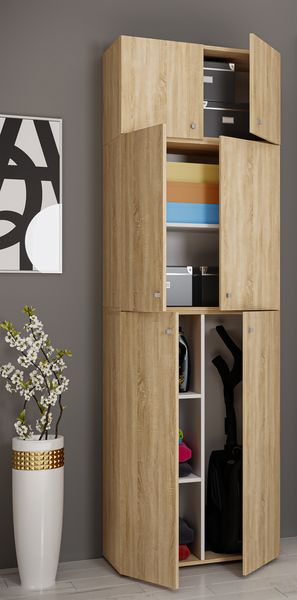 Produktbild: Holz Besenschrank Staubsauger Putzschrank Lona A